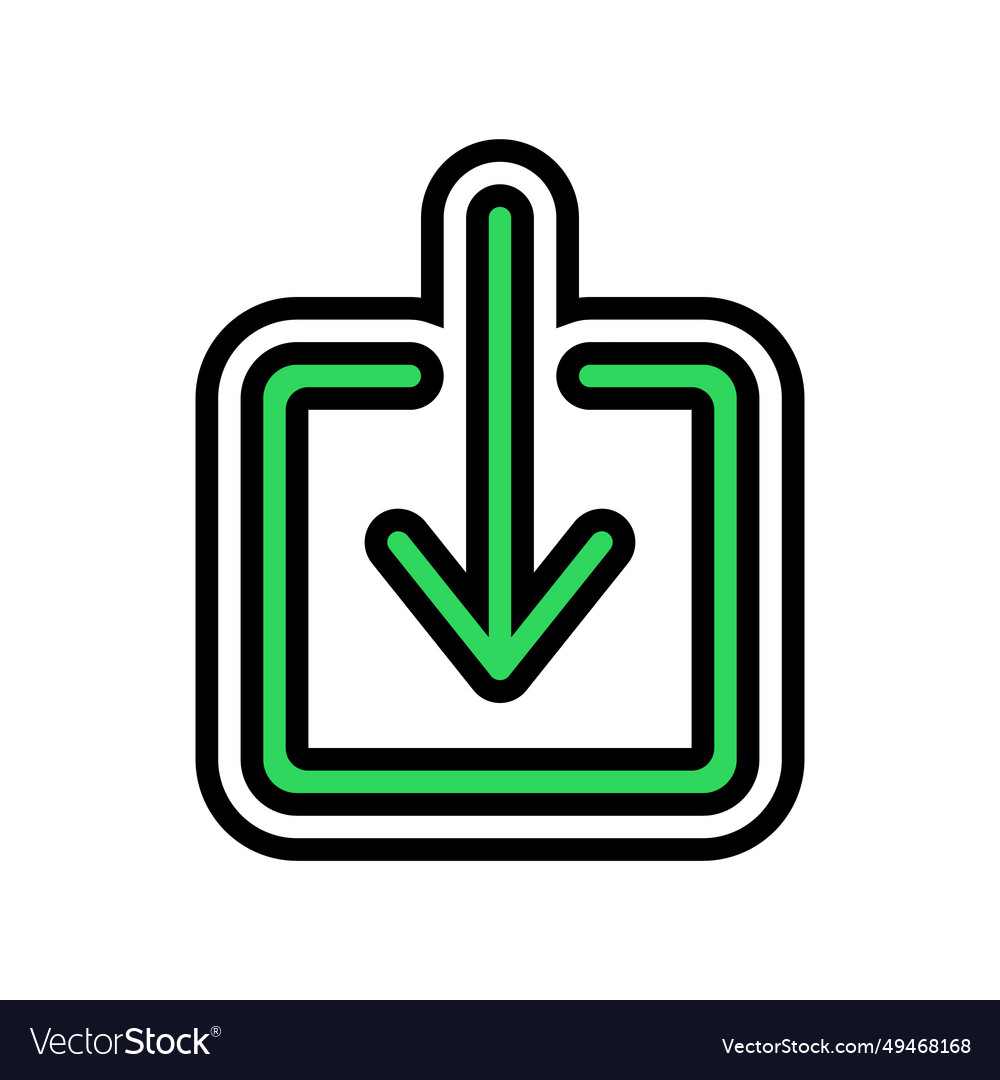 Down arrow data loading color icon vector image Down arrow data loading color icon