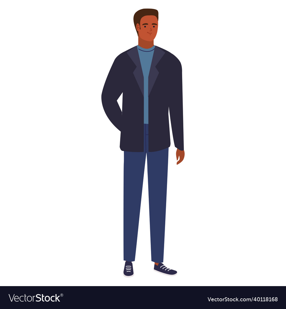 Elegant business man afro Royalty Free Vector Image