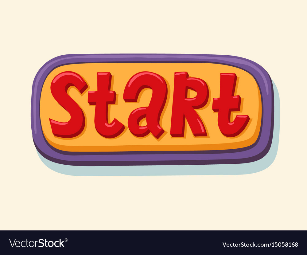 Hand drawn start web button internet