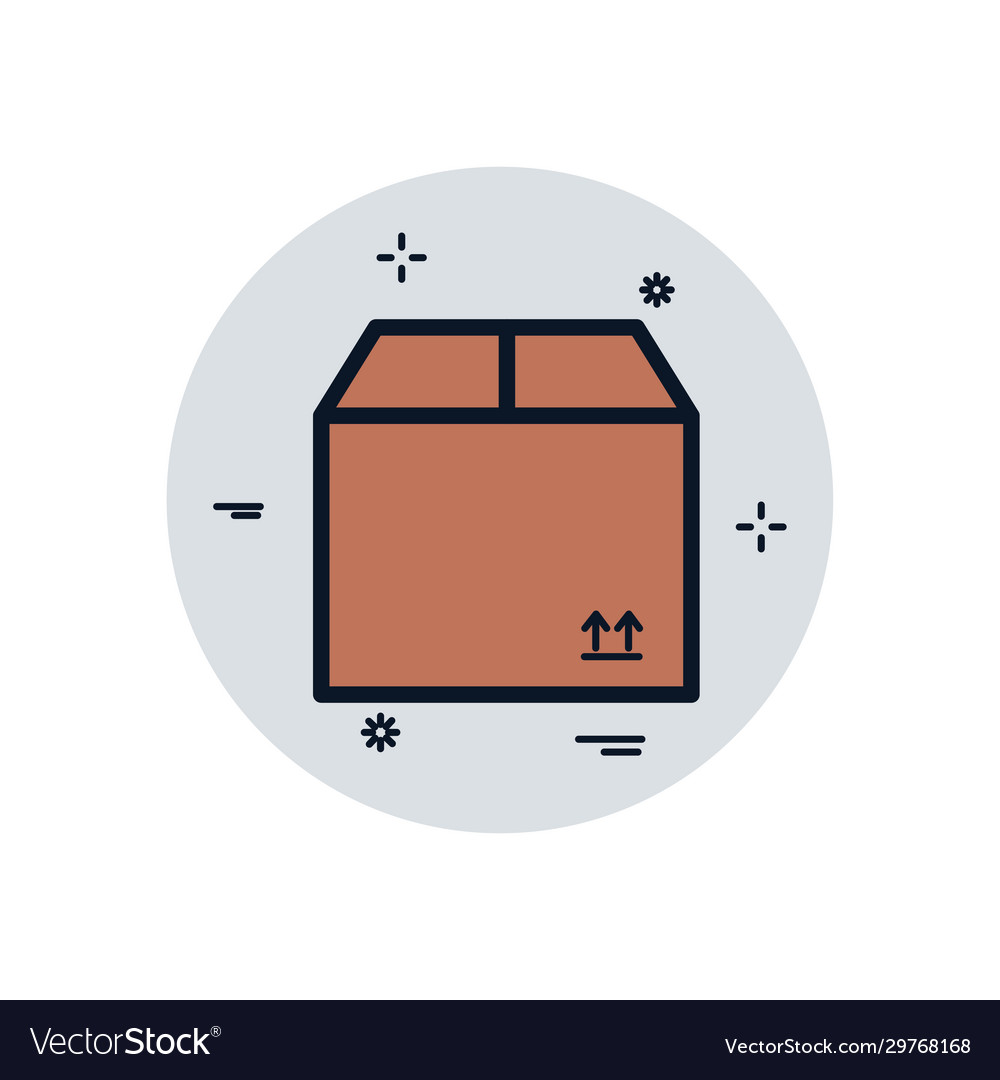 Isolated delivery box fill block style icon