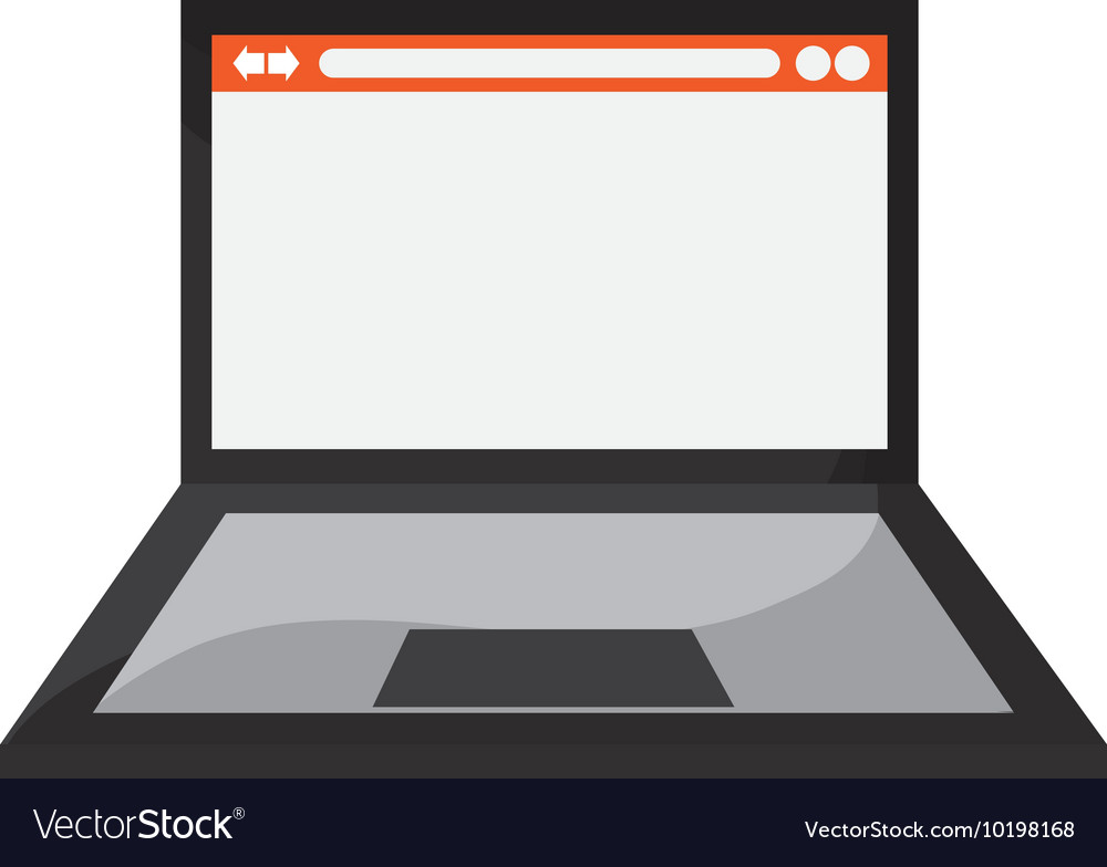 Laptop frontview with webpage on screen icon