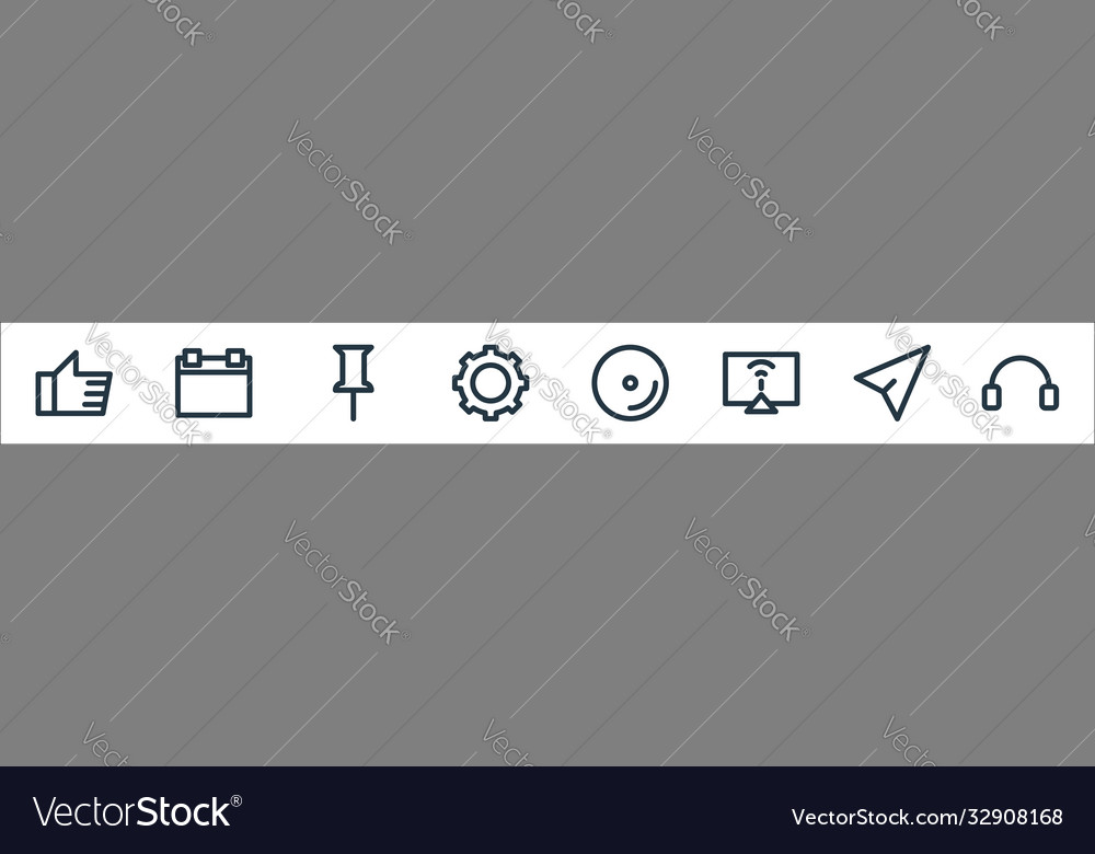 Multimedia line icons linear set quality