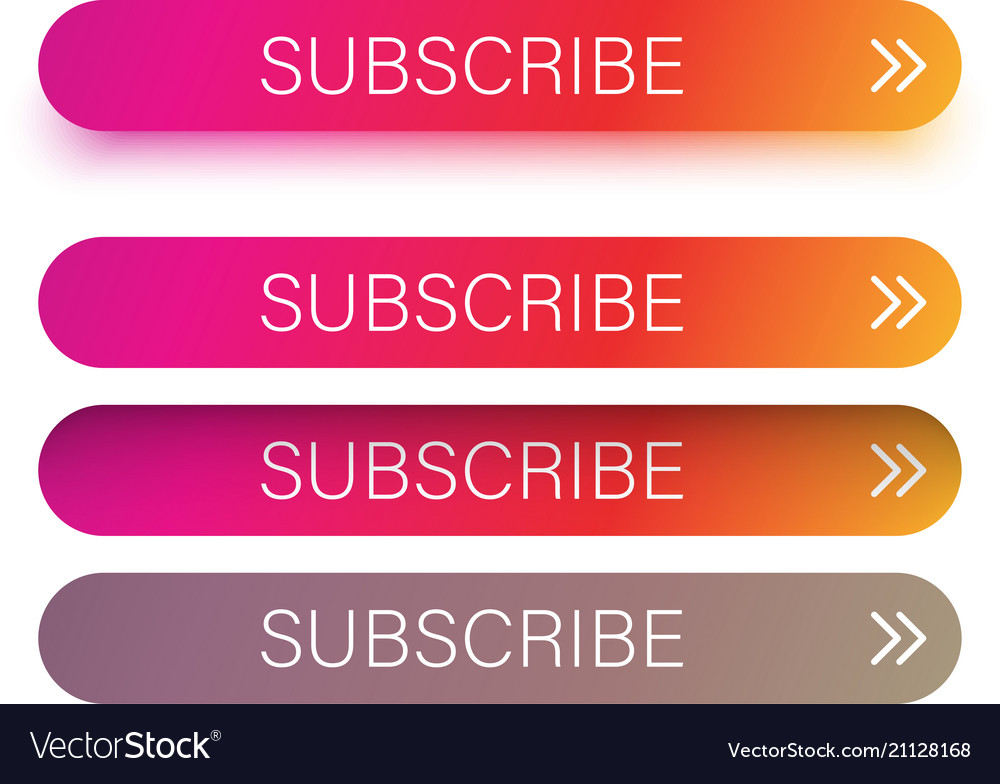 Pink and orange subscribe web buttons isolated vector image Pink and orange subscribe web buttons isolated