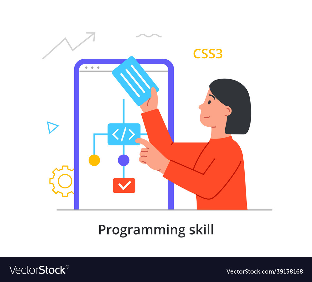 Programmer und Entwickler-Fähigkeitskonzept vector image Programmer und Entwickler-Fähigkeitskonzept