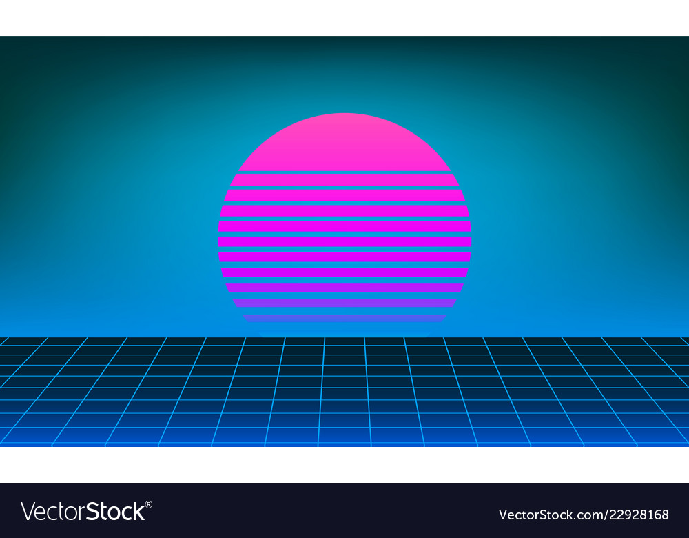 Retro Neon Sun Background Royalty Free Vector Image