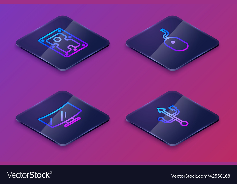 Set isometric line hard disk drive hdd computer Vector Image Set isometric line hard disk drive hdd computer