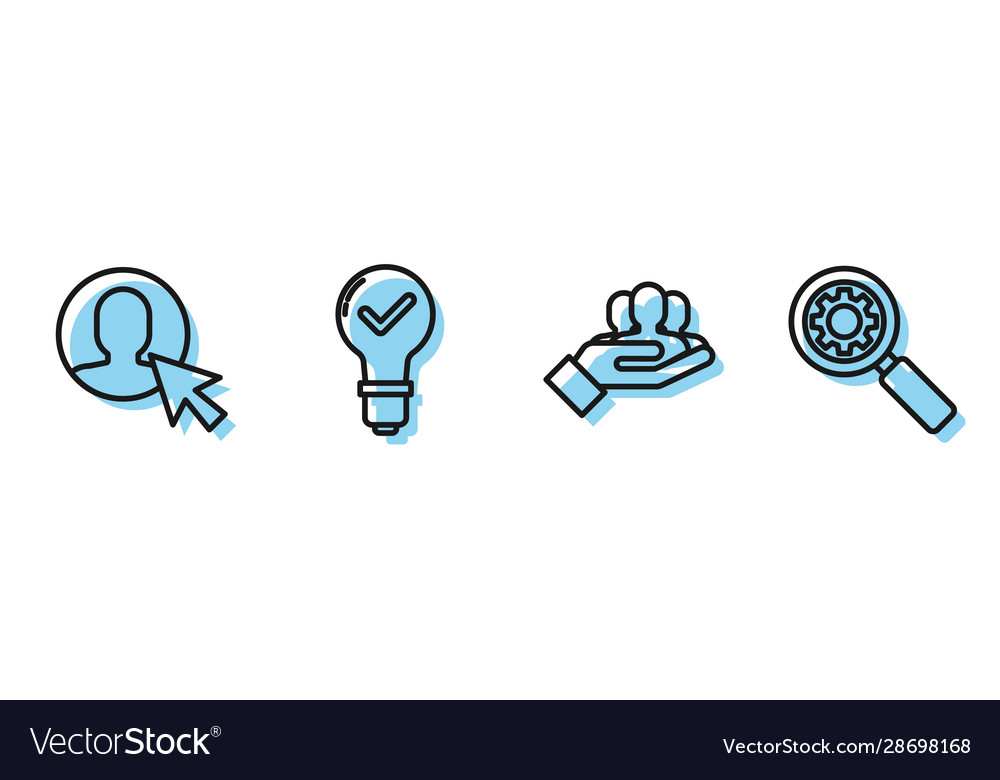 Set line project team base user man vector image Set line project team base user man