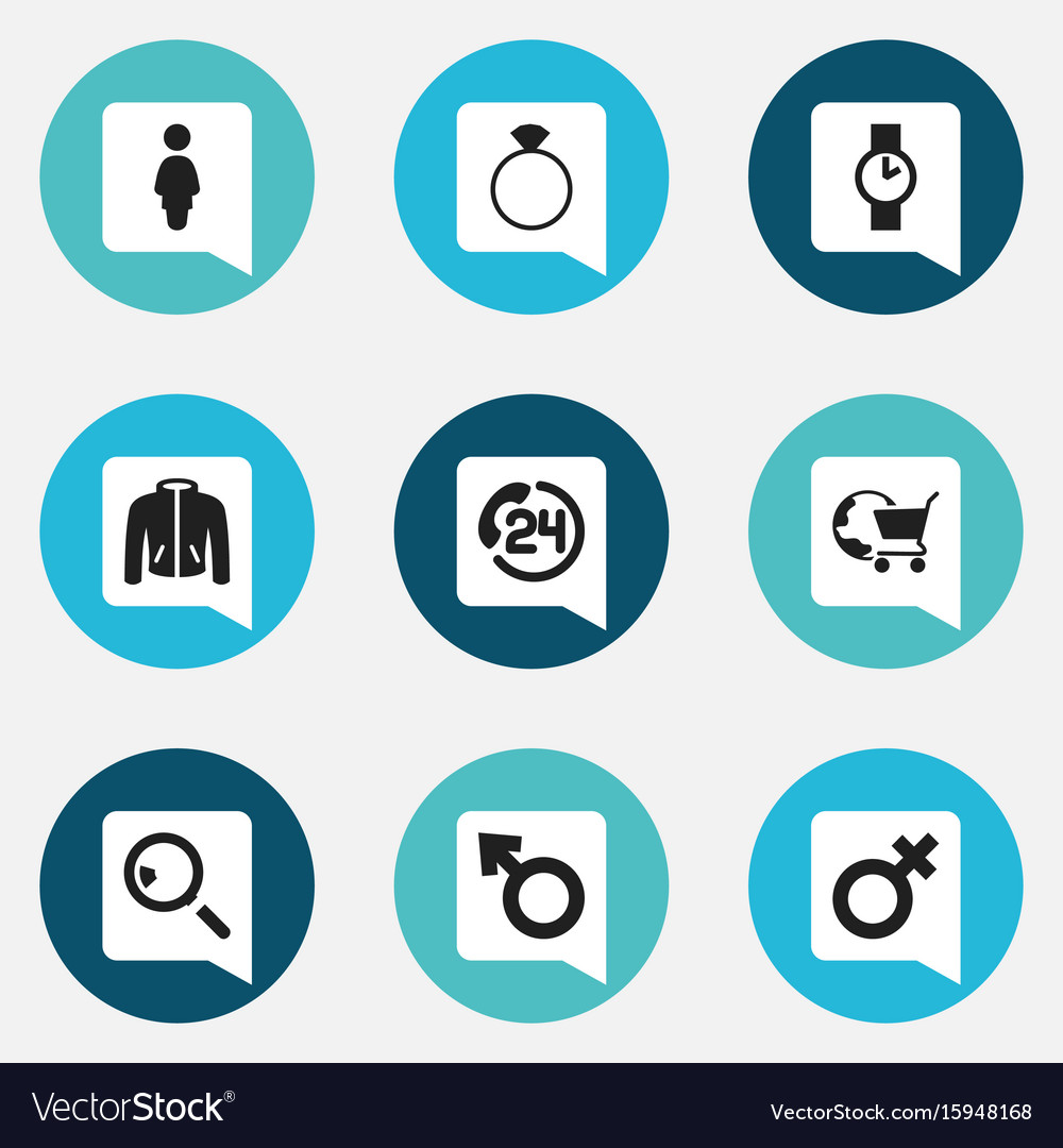 Set of 9 editable shopping icons includes symbols