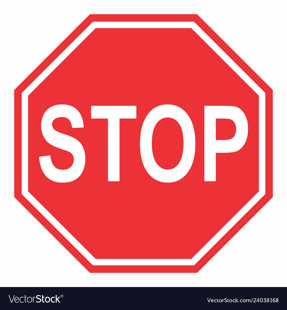 Stop Traffic Sign - Red & White