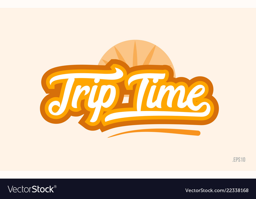 Trip time orange color word text logo icon