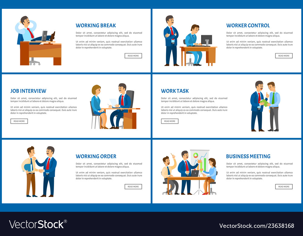 Work task and order of boss job interview vector image Work task and order of boss job interview