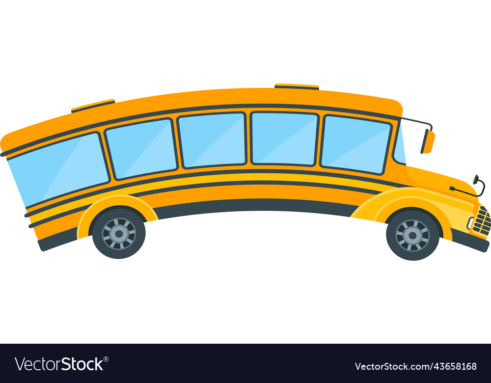 Yellow school bus of side projection with curved Vector Image