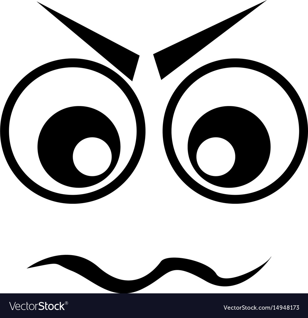 Angry emoji face kawaii character Royalty Free Vector Image