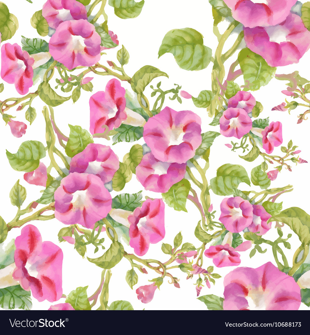 Beautiful watercolor summer garden blooming