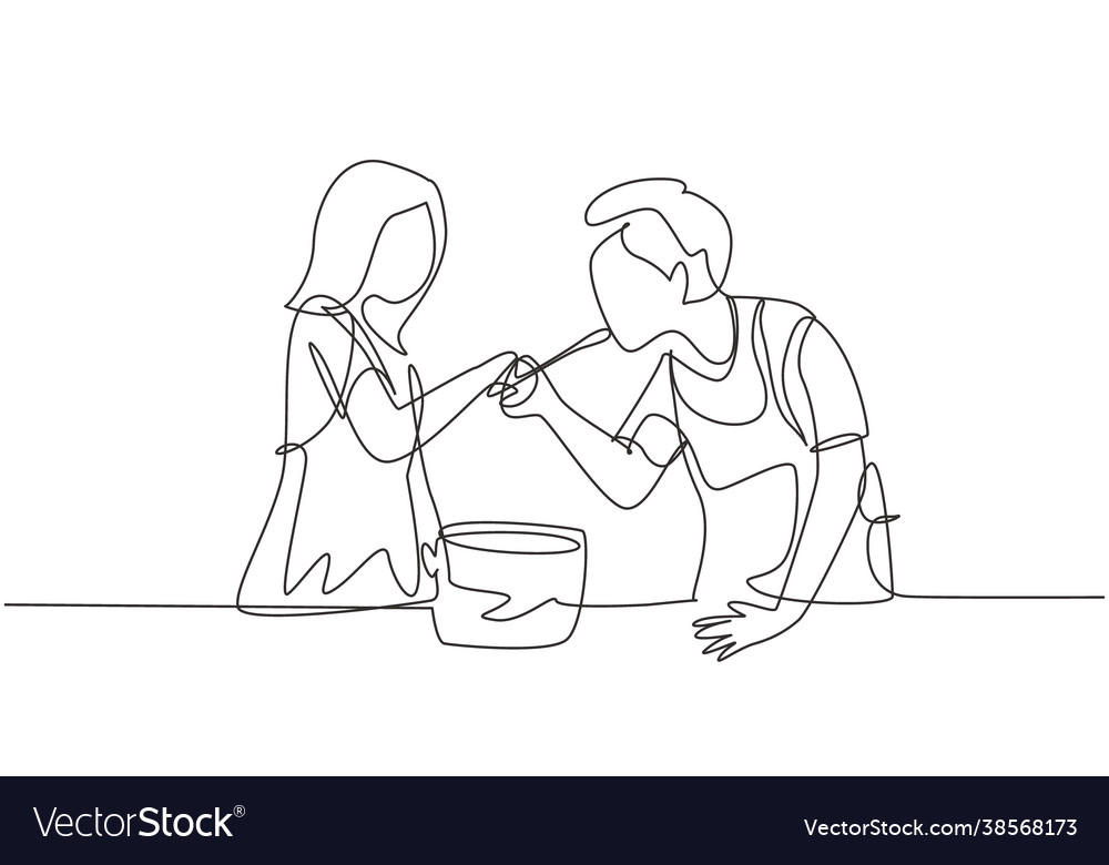 Continuous one line drawing vector image Continuous one line drawing