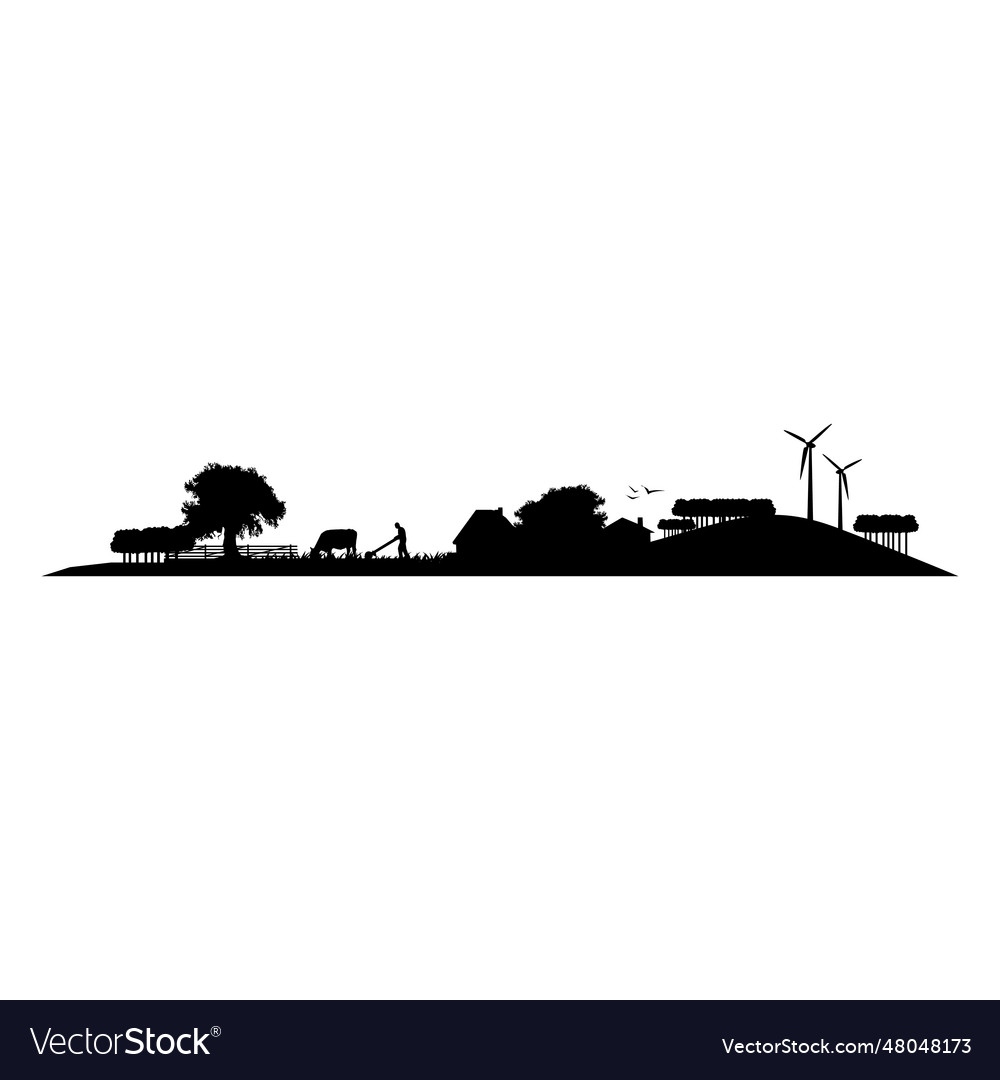 Countryside silhouette Royalty Free Vector Image