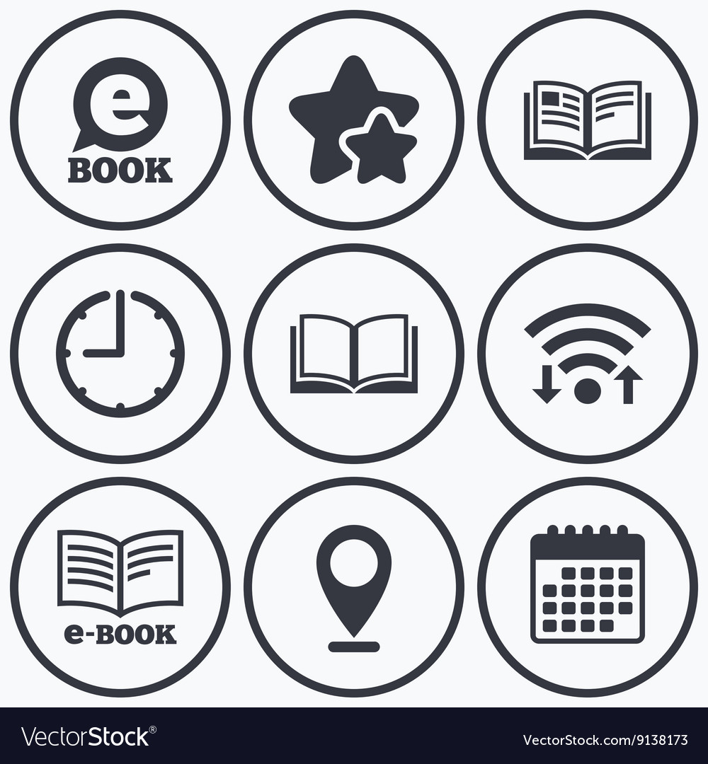 Electronic book signs e-book symbols