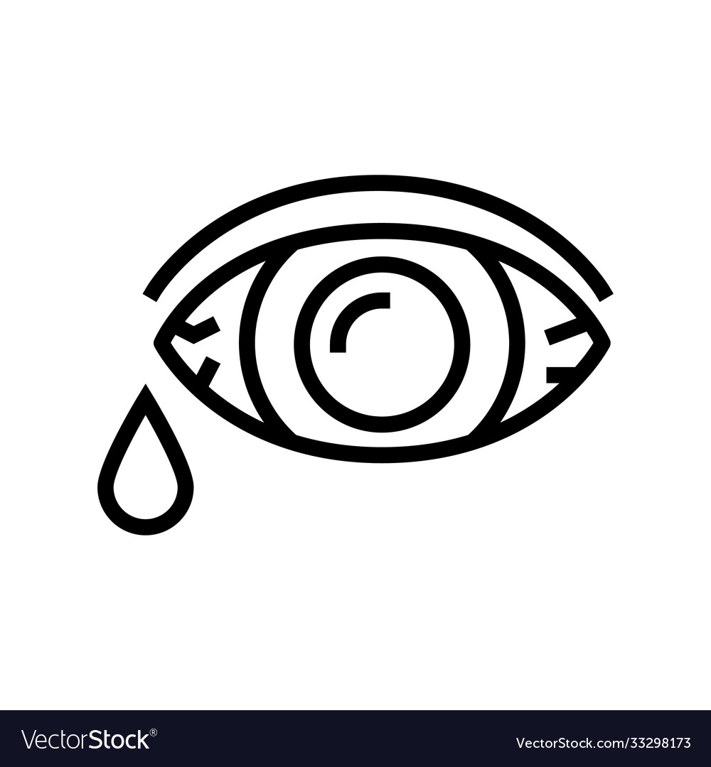 Eye flowing tears line icon