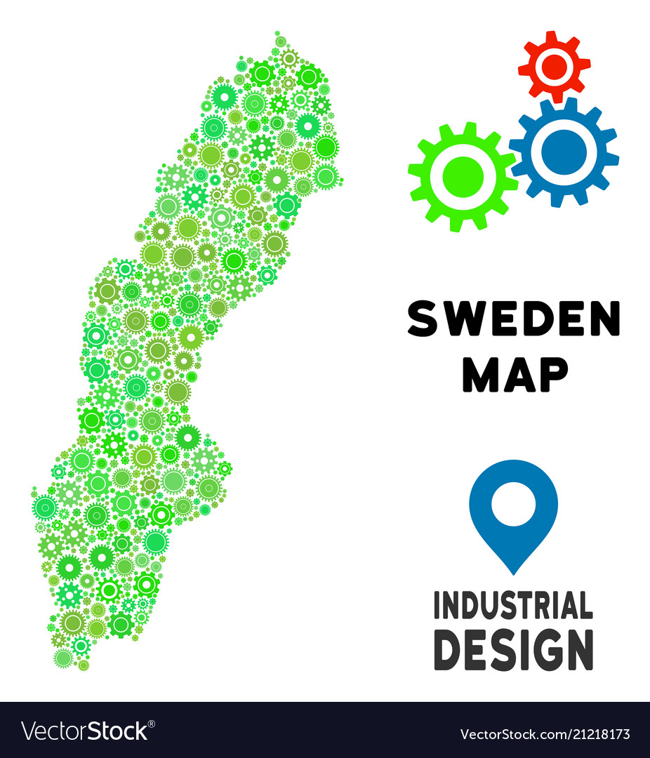 Gears sweden map mosaic