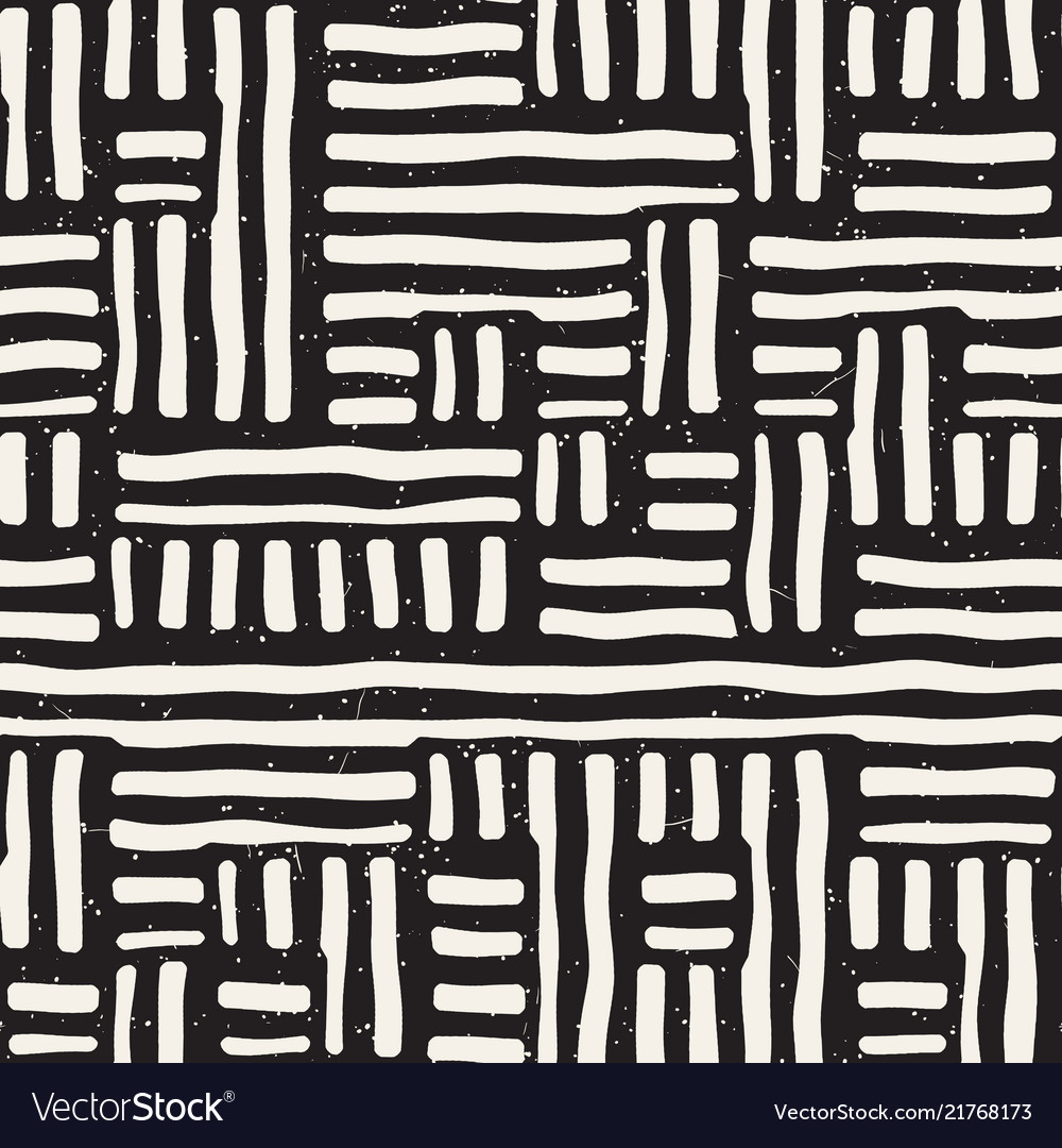 Hand drawn seamless repeating pattern with lines vector image Hand drawn seamless repeating pattern with lines