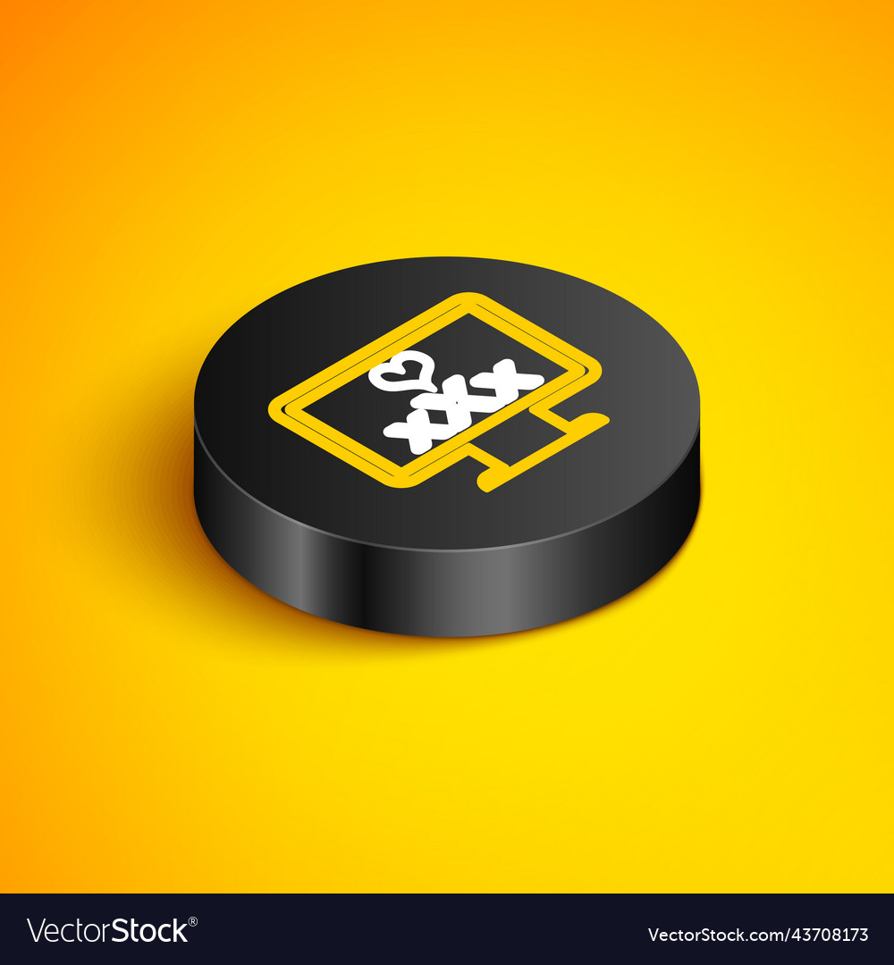Isometric line computer monitor with 18 plus Vector Image Isometric line computer monitor with 18 plus