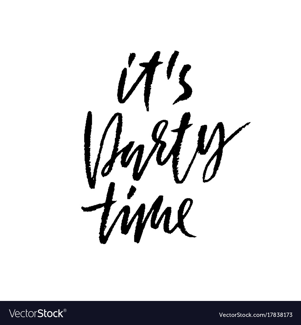 It is party time ink hand drawn lettering modern Vector Image