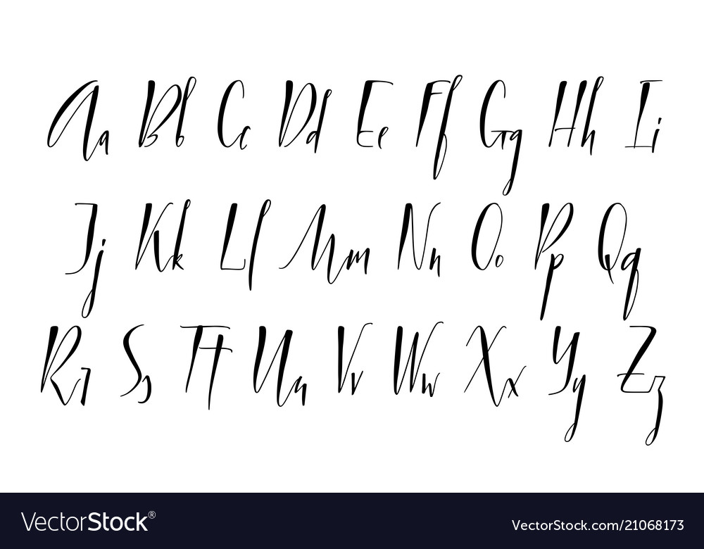 Pen lettering alphabet Royalty Free Vector Image