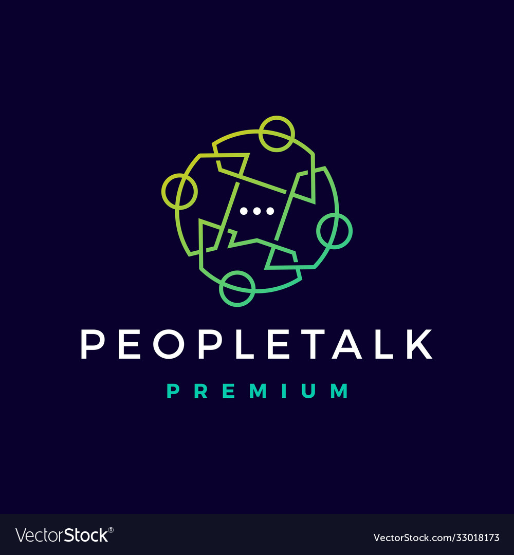 People talk chat bubble logo icon