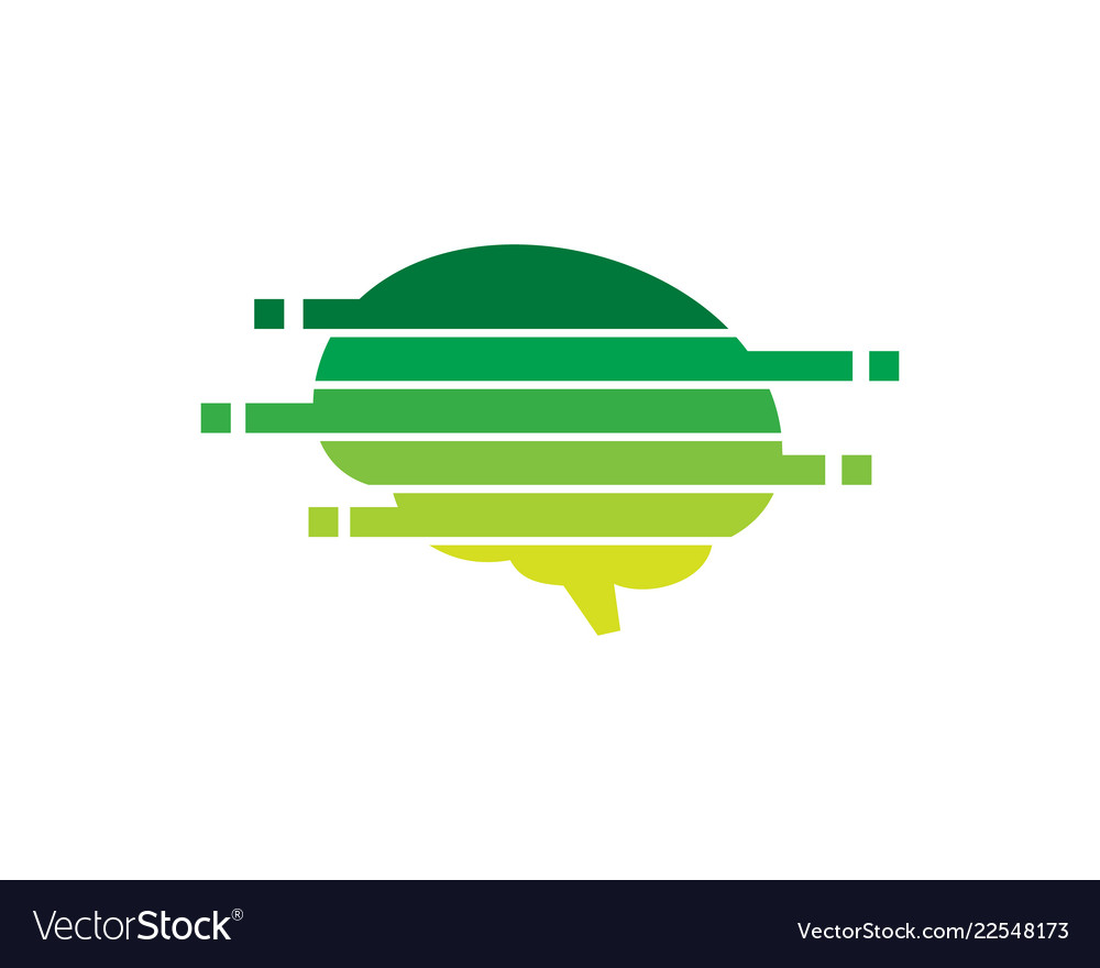 Pixel brain logo icon design