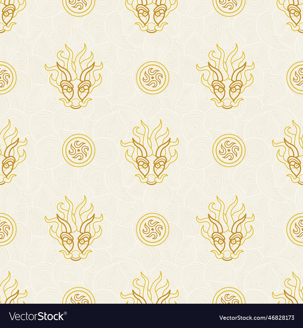 Seamless pattern with golden in chinese style