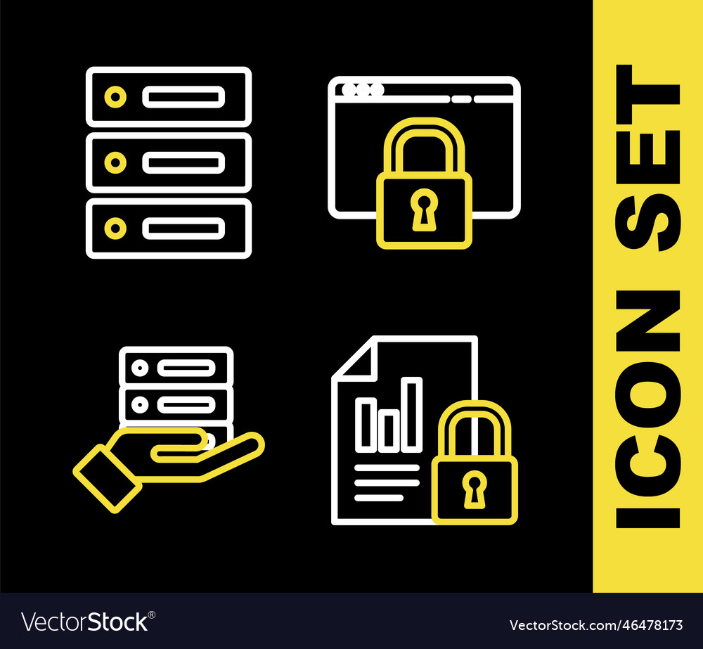 Set line secure your site with https ssl vector image Set line secure your site with https ssl