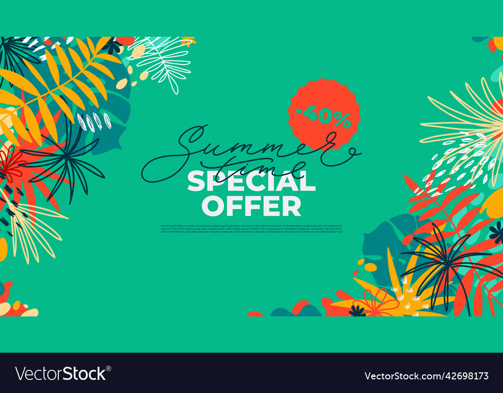 Summer time special offer horizontal banner