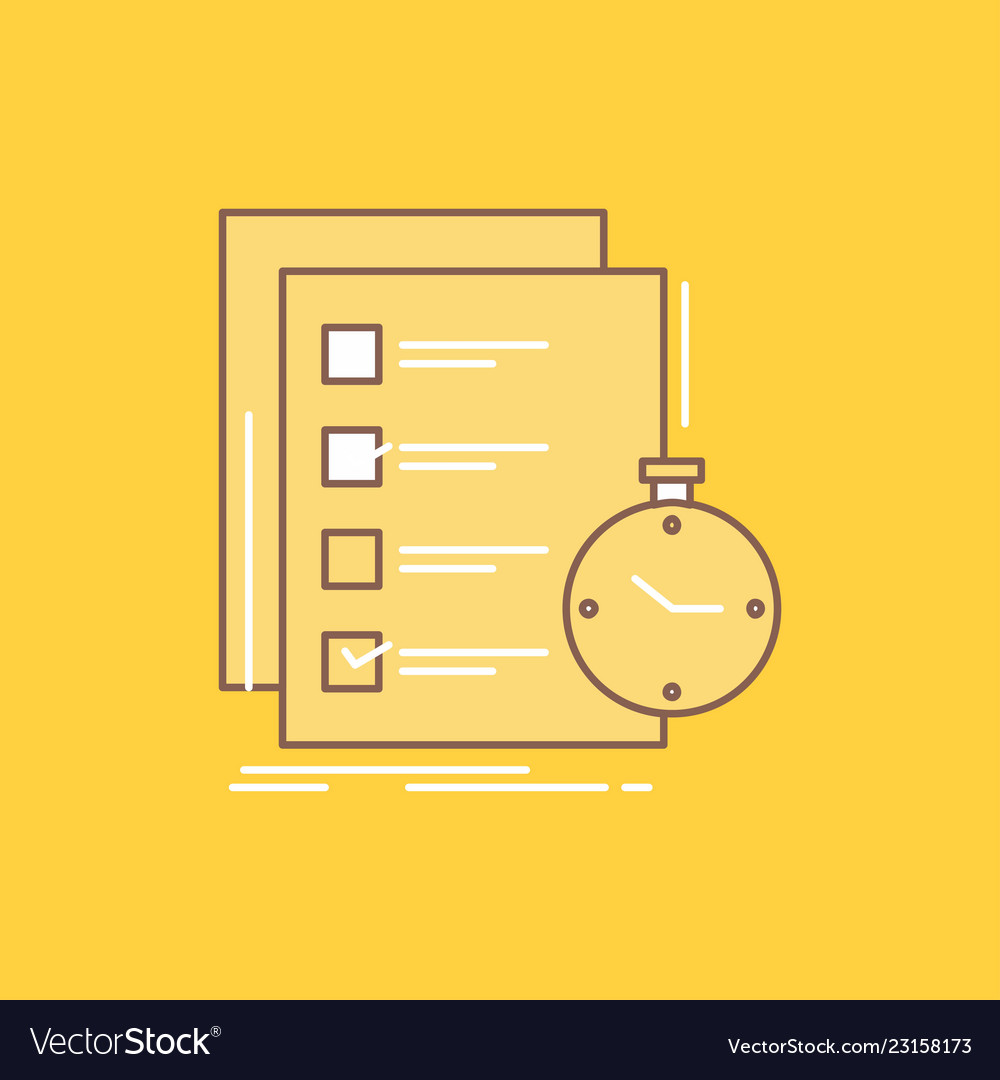 Todo Task-Liste Überprüfen Sie die Zeit flache Linie gefüllt Symbol vector image Todo Task-Liste Überprüfen Sie die Zeit flache Linie gefüllt Symbol