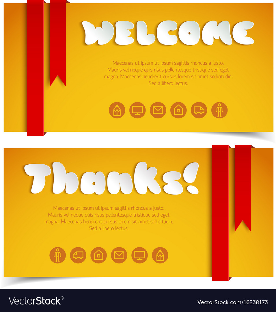 Welcome and thanks greeting cards