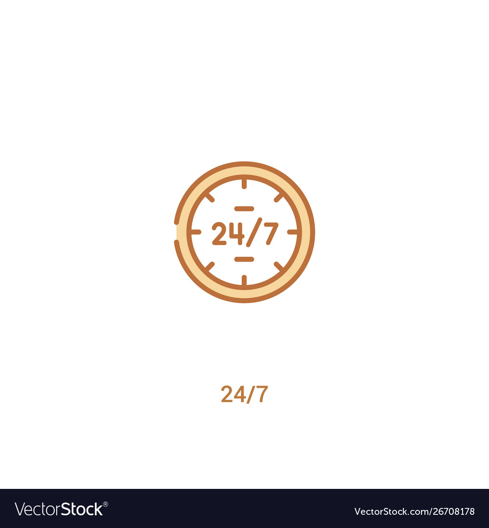 247 concept 2 colored icon simple line element