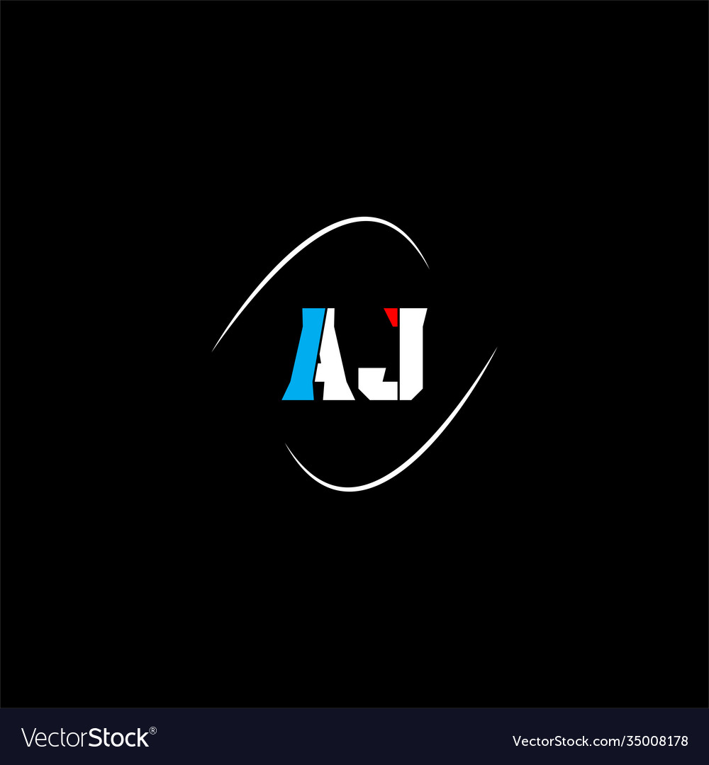 A j letter logo creative design on black color Vector Image