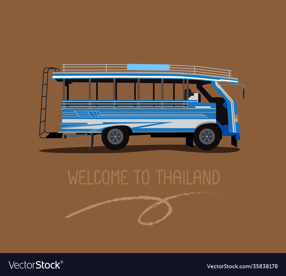 A public bus or wood taxi in phuket thailand