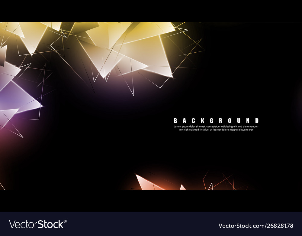 Abstract background with glowing triangles vector image Abstract background with glowing triangles
