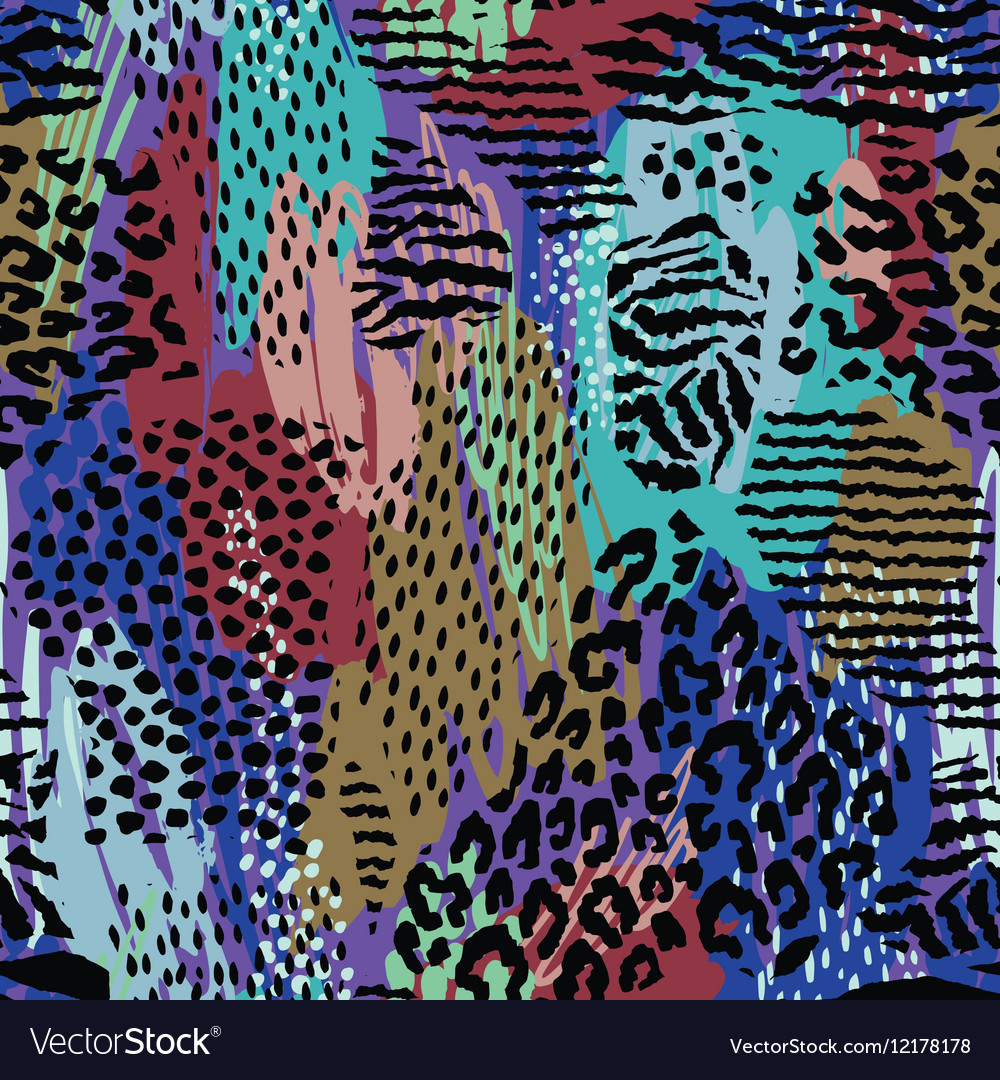 Abstract seamless pattern with animal print