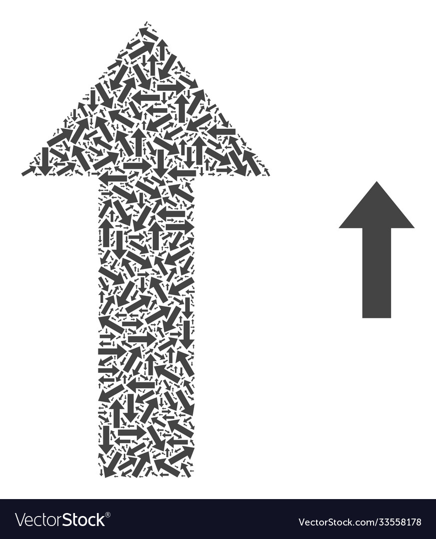 Arrow up recursive composition self items vector image Arrow up recursive composition self items
