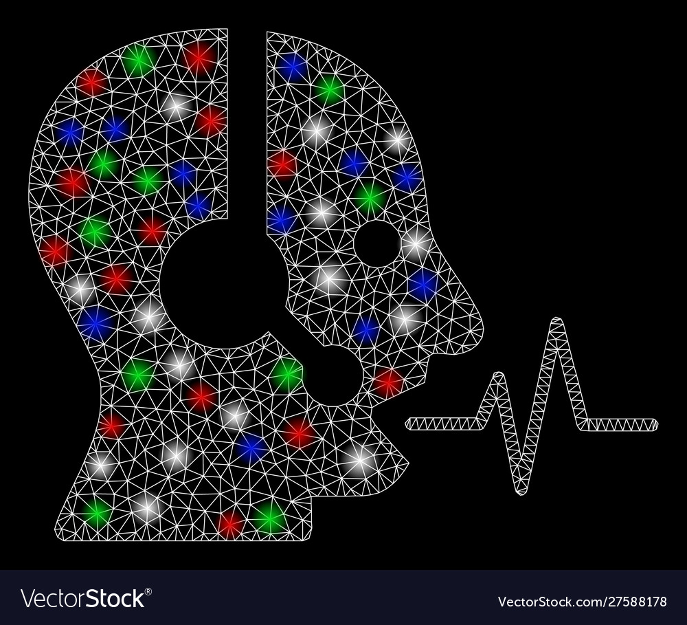 Bright mesh carcass operator speech with light vector image Bright mesh carcass operator speech with light