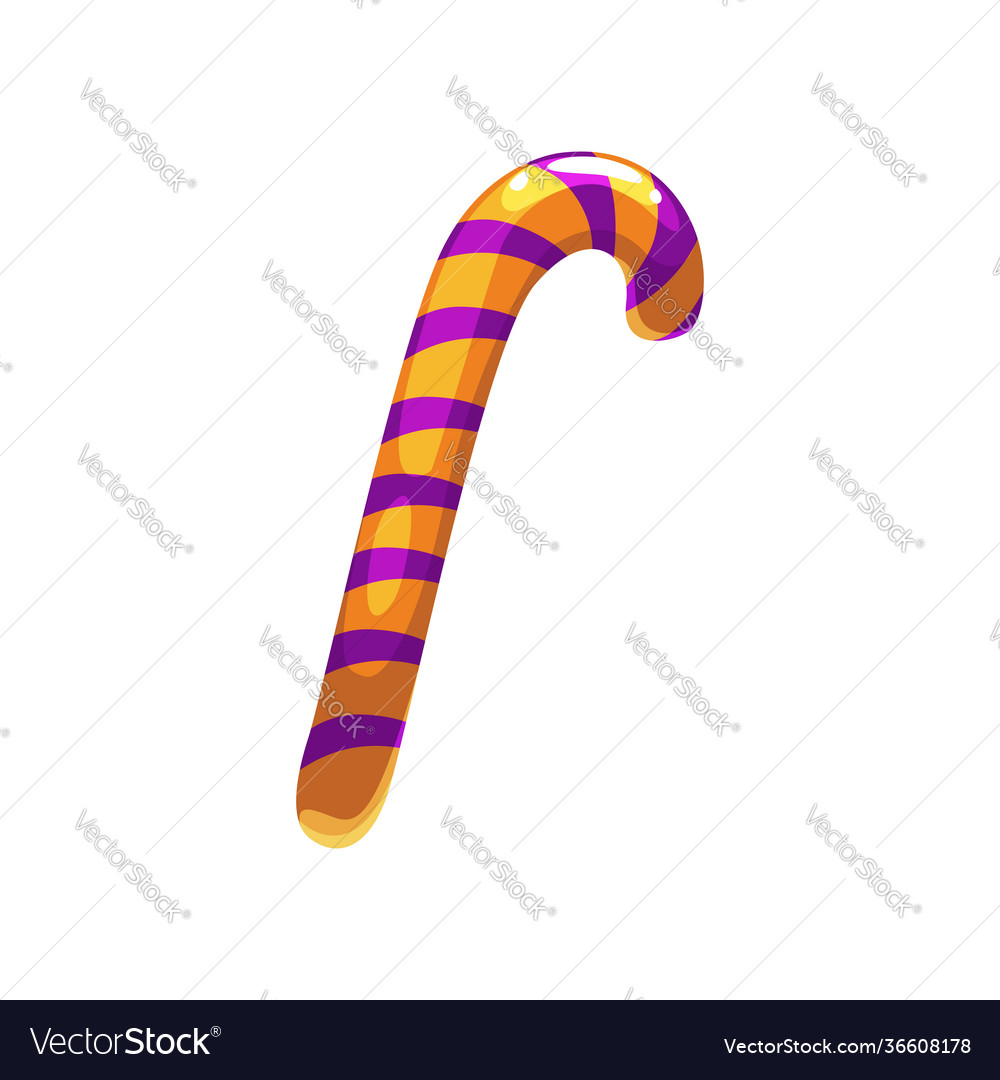 Candy Cane Striped Sweet Dessert Isolated Icon Vector Image