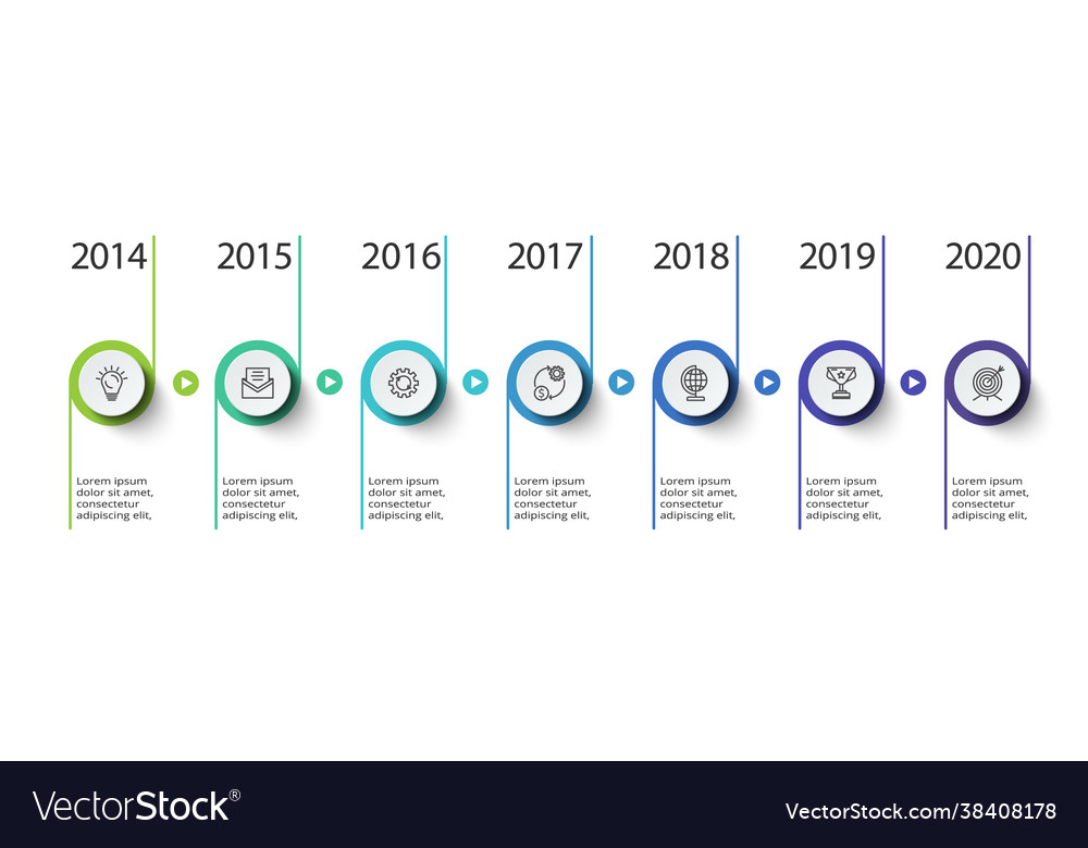 Circle elements graph diagram with 7 steps Vector Image Circle elements graph diagram with 7 steps