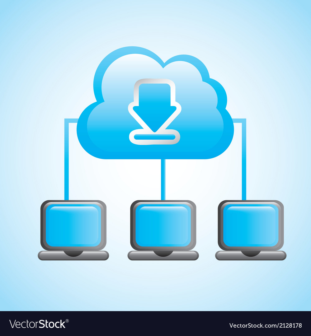 Cloud computing over blue background