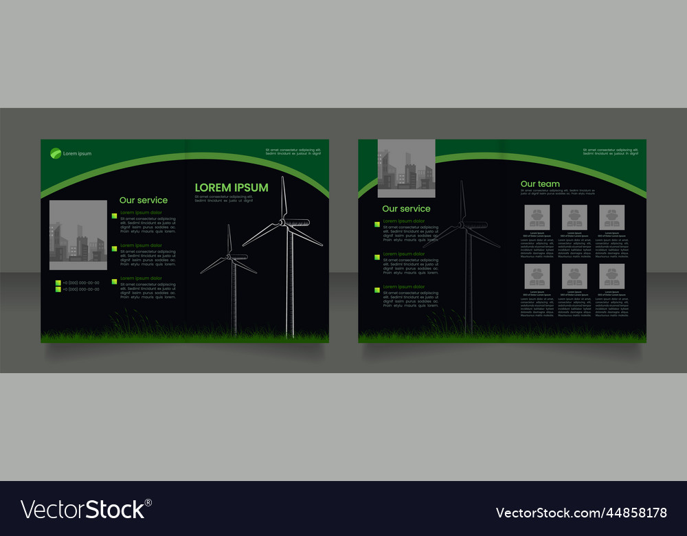 Eco friendly power generation bifold brochure Vector Image