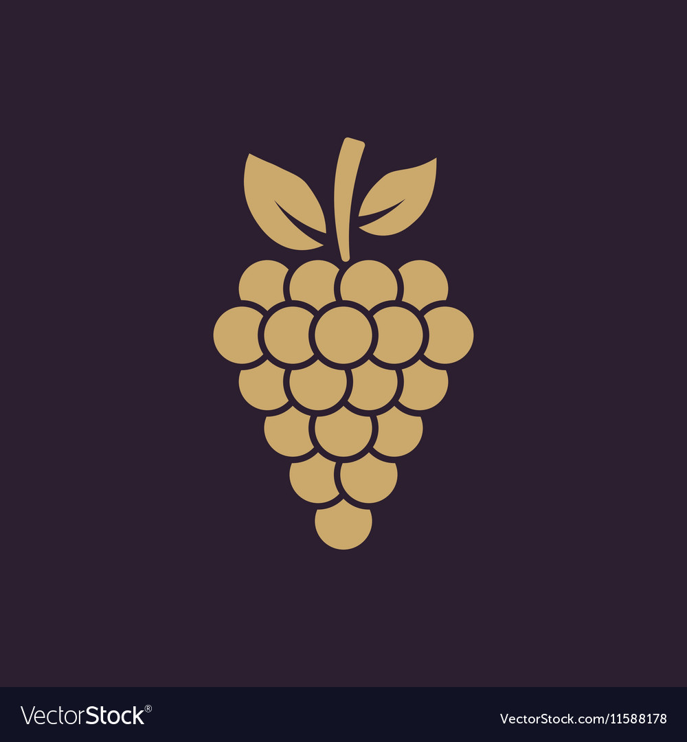 Grapes icon grape wine symbol ui Royalty Free Vector Image