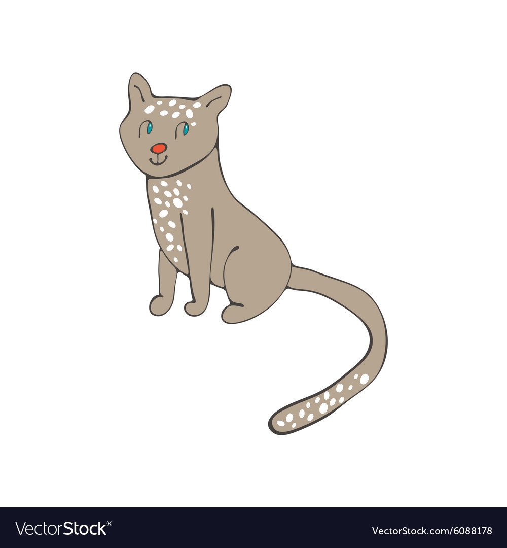 Hand drawn of cute domestic cat