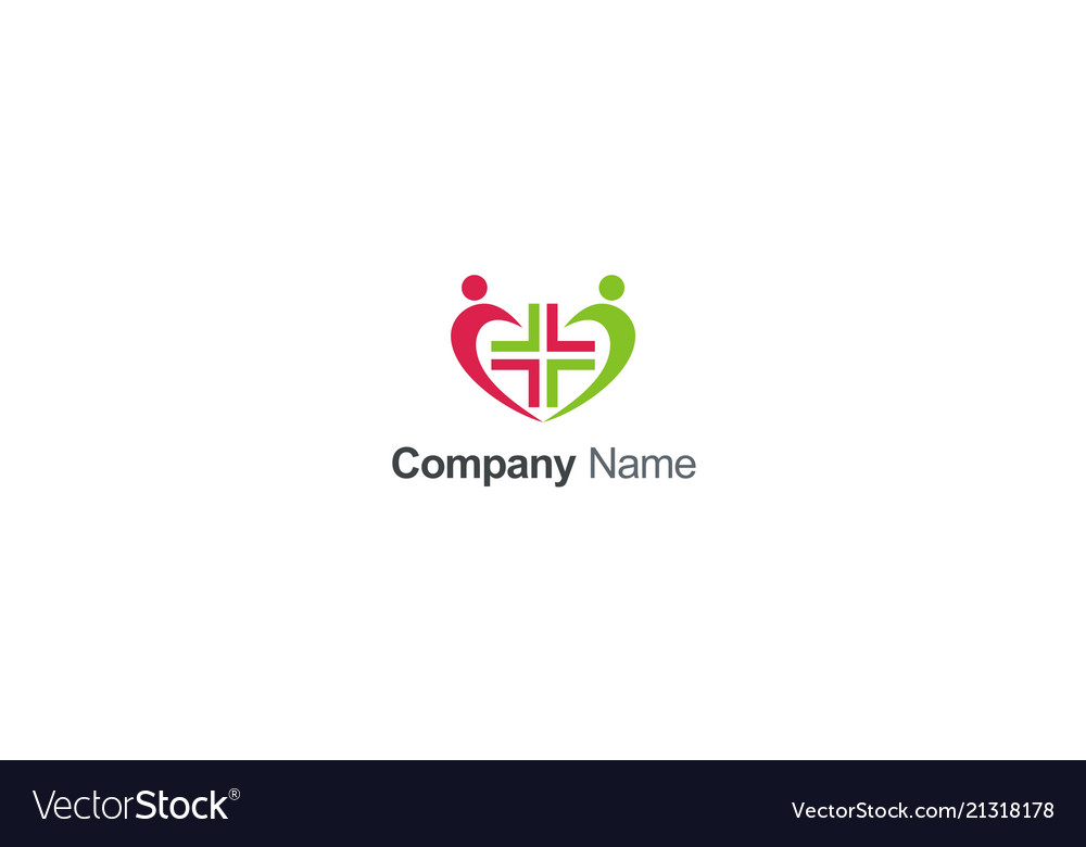 Love people hospital cross sign logo