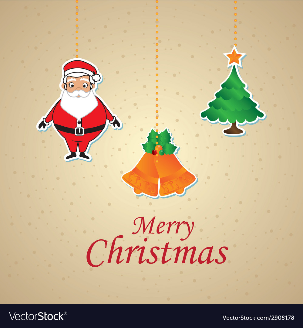 Merry christmas design over beige background