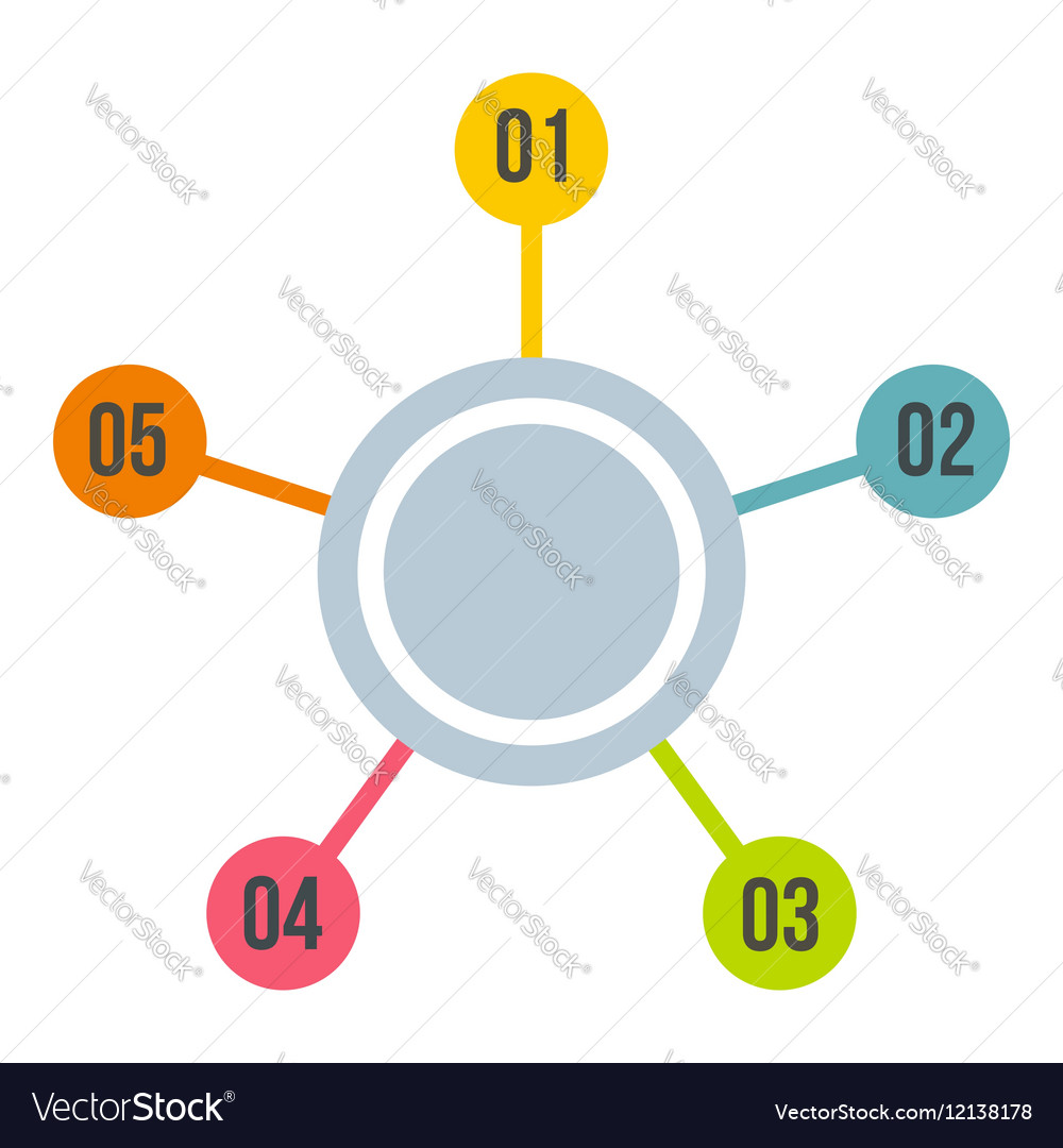 Ray circle infographics flat style Royalty Free Vector Image